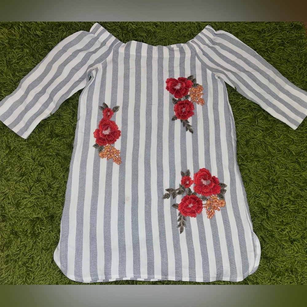 Flower Prints naked Shoulders  Dress